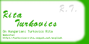 rita turkovics business card